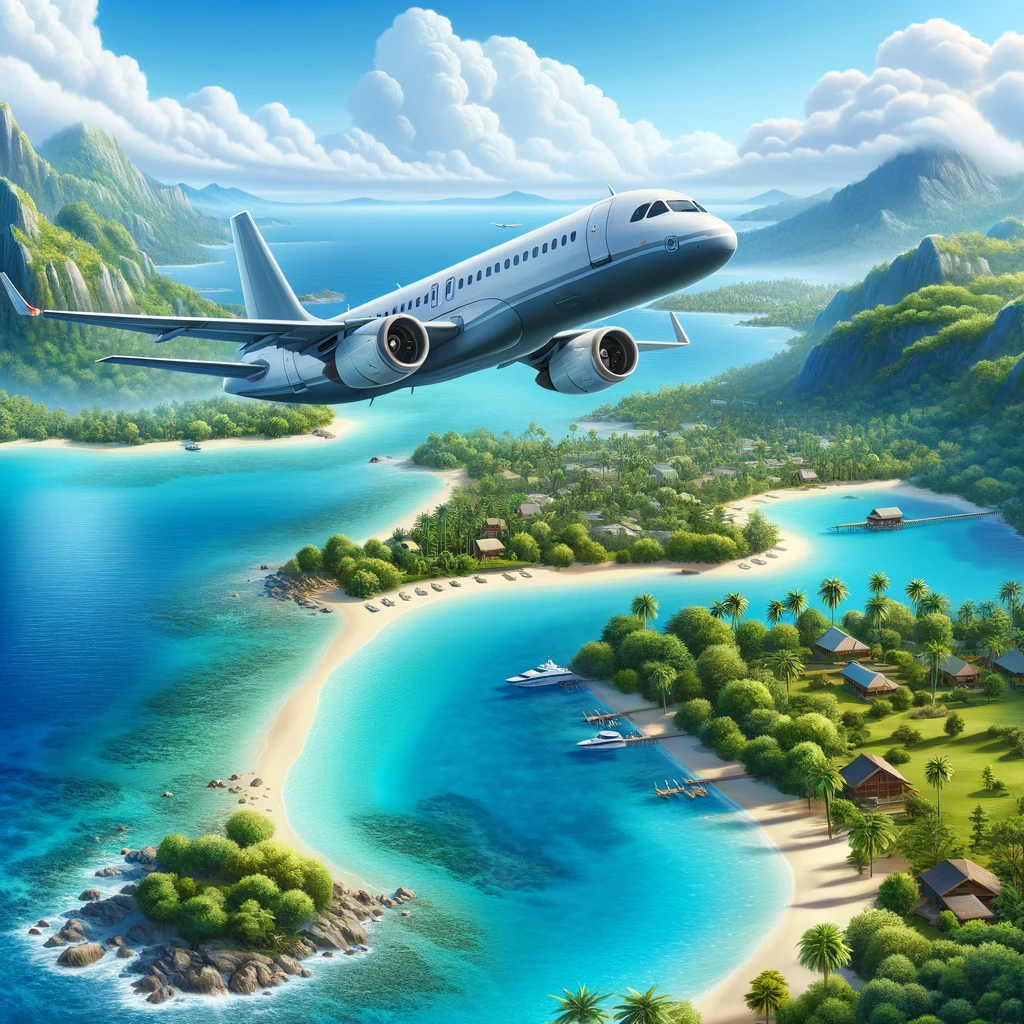 Airplane Simulator Island Travel Odyssey 